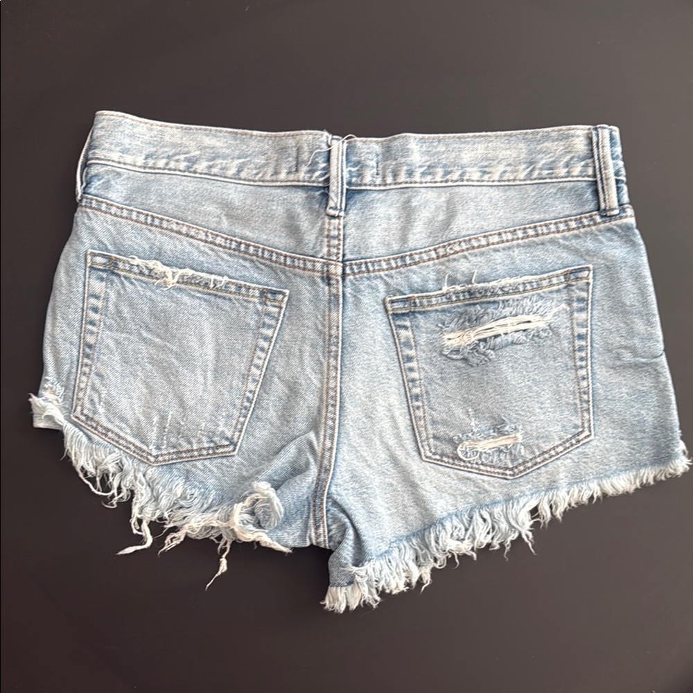 We The Free Blue Distressed Jean Shorts - Picture 6 of 7